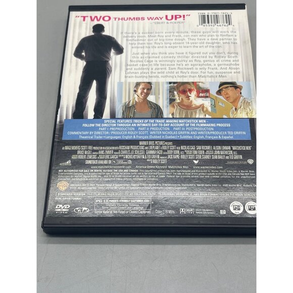 Matchstick Men A Ridley Scott Film DVD Nicholas Cage Sam Rockwell Alison READ - Picture 2 of 4